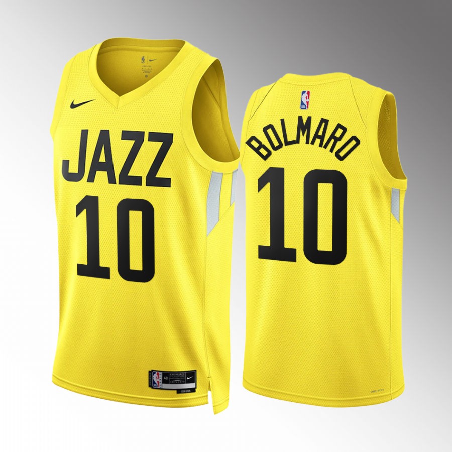 Leandro Bolmaro Utah Jazz Yellow #10 Icon Edition Jersey