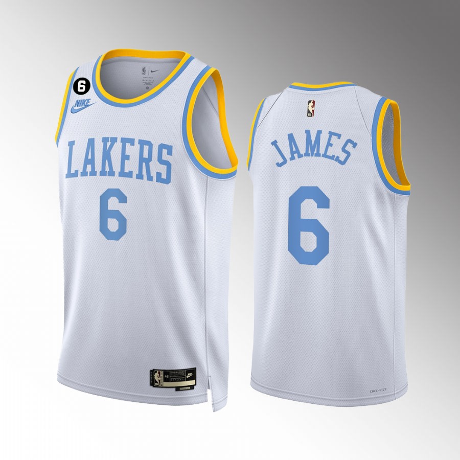 LeBron James Los Angeles Lakers White #6 Classic Edition Jersey Swingman