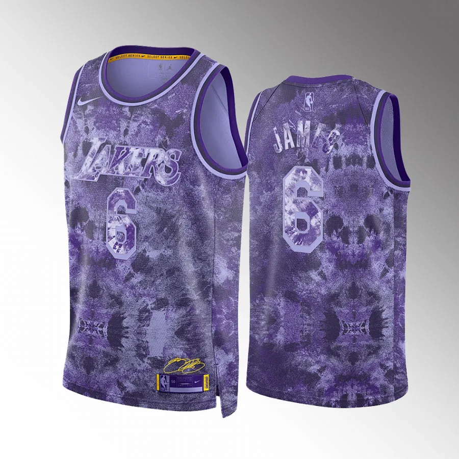 LeBron James MVP Select Series Los Angeles Lakers #6 Purple Jersey Camo