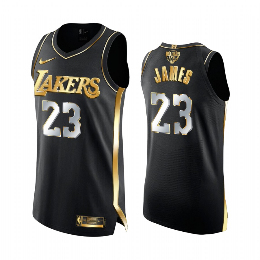 LeBron James Los Angeles Lakers Finals Black Jersey Golden Limited Edition