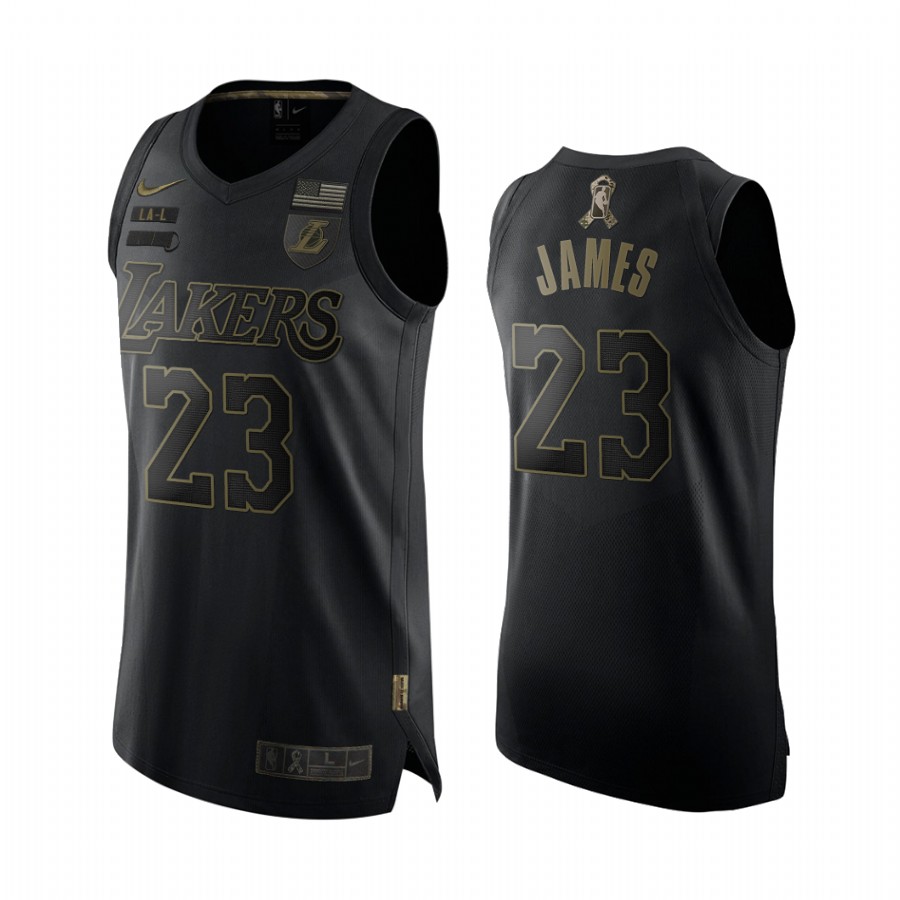 LeBron James Los Angeles Lakers Salute To Service Black Limited Jersey