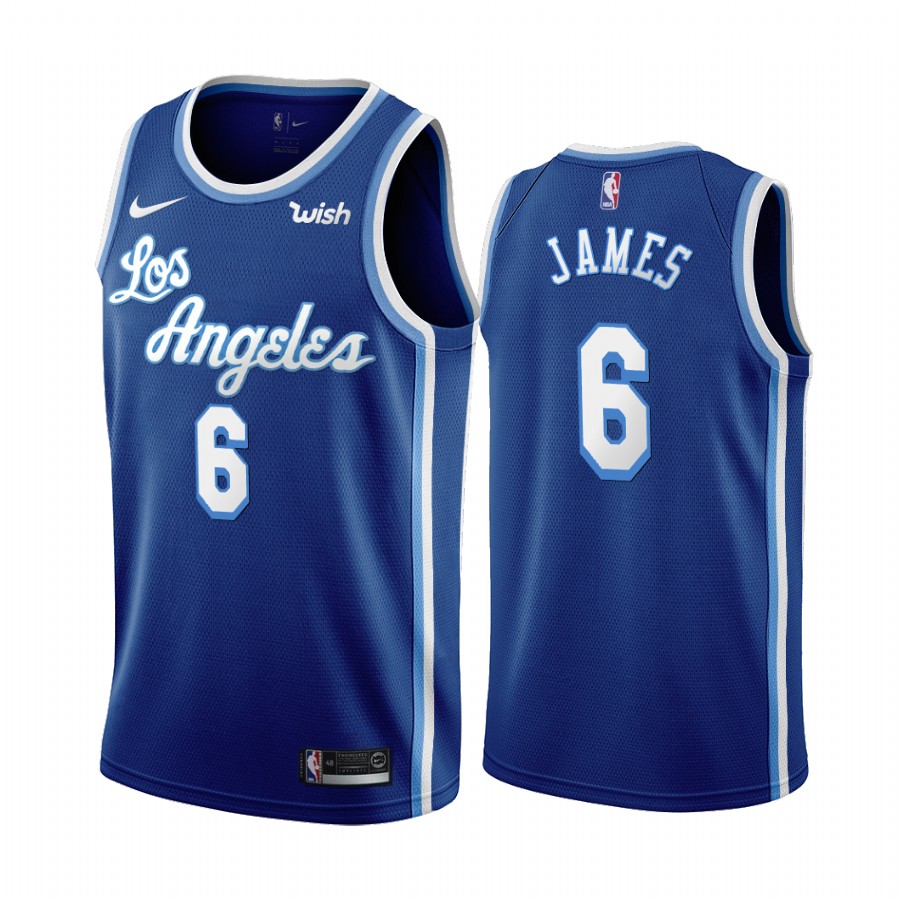 LeBron James Los Angeles Lakers Classic Edition Blue #6 Jersey Change Number