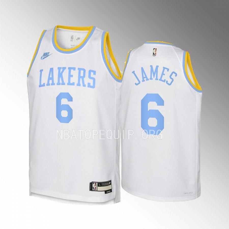 LeBron James Los Angeles Lakers Classic Edition White Youth Jersey - Swingman