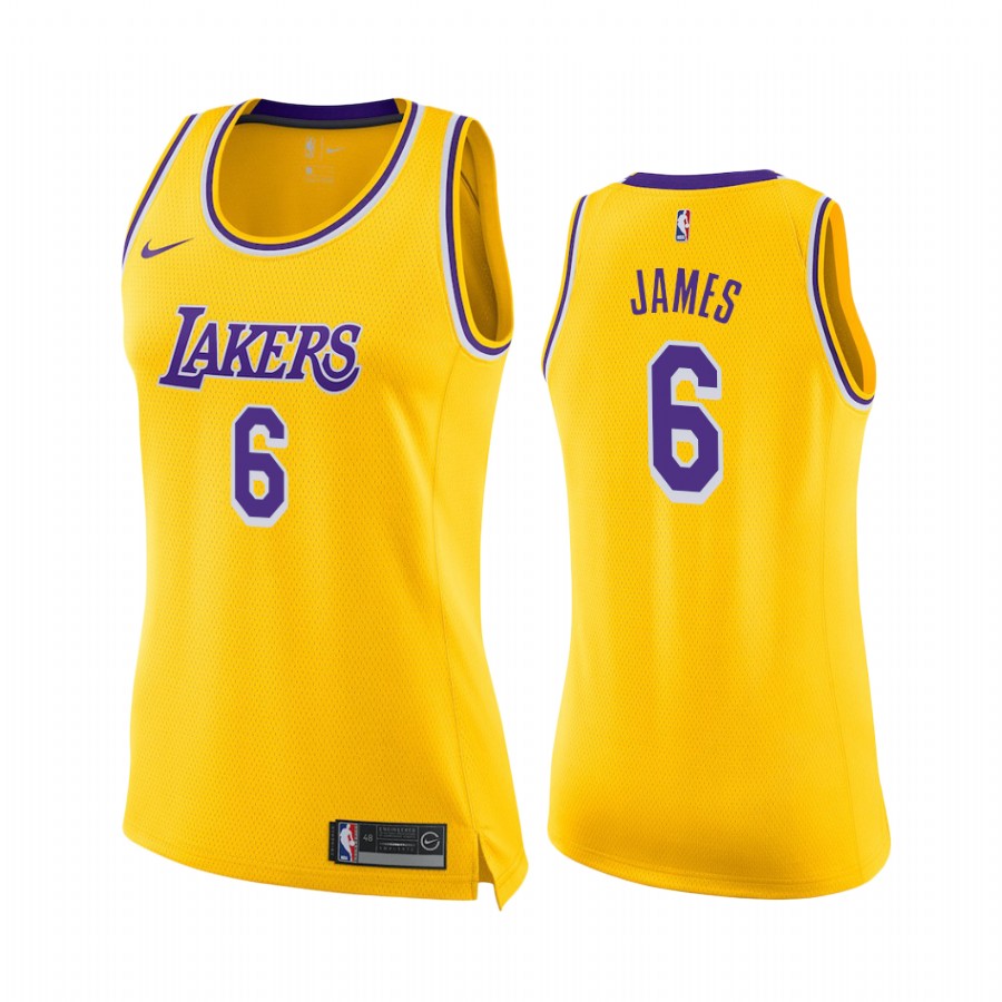 LeBron James Los Angeles Lakers Gold Icon Edition Women Jersey Change Number