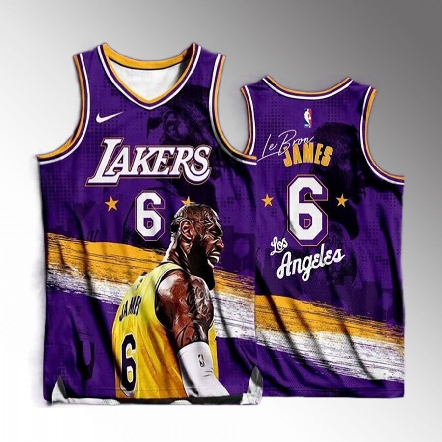LeBron James Los Angeles Lakers Purple #6 Jersey King James