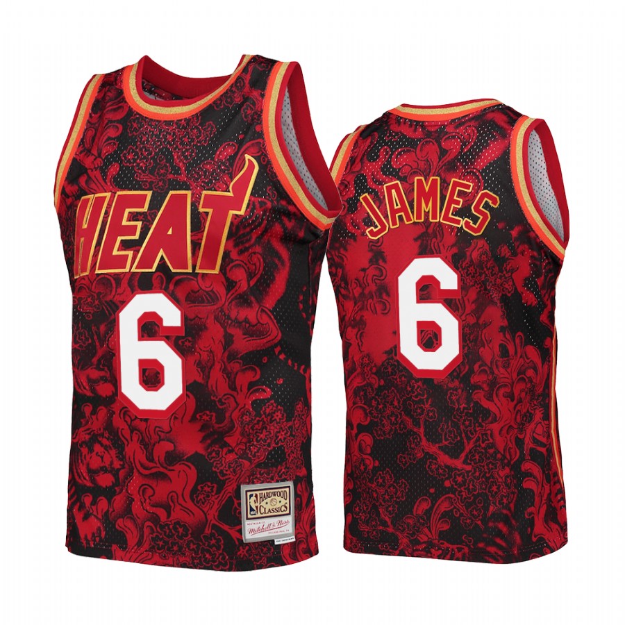 LeBron James Lunar New Year Miami Heat Red Jersey Mitchell Ness