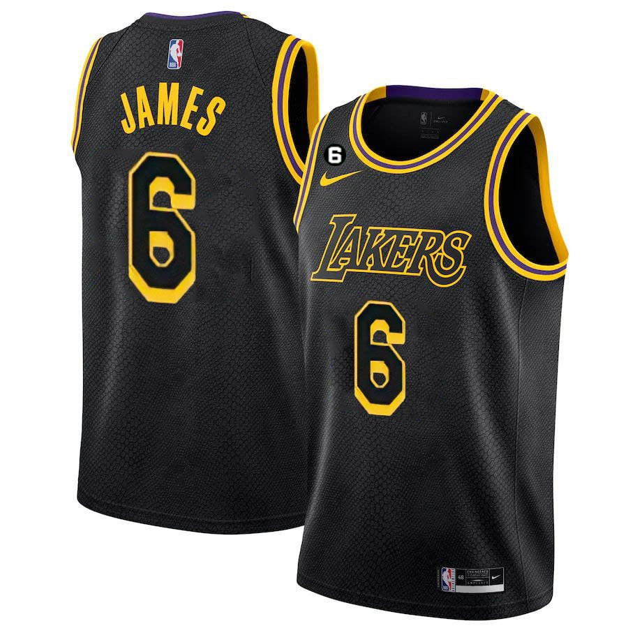 LeBron James Men's Los Angeles Lakers Collection Black Mamba Jersey - All Stitched