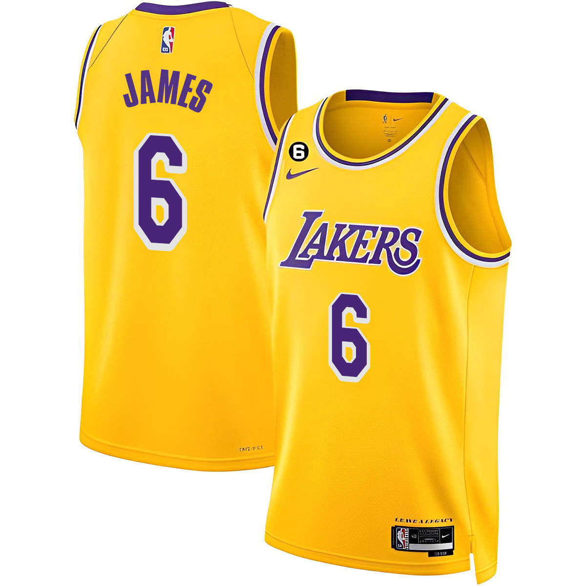 LeBron James Men's Los Angeles Lakers Collection Gold Jersey - All Stitched