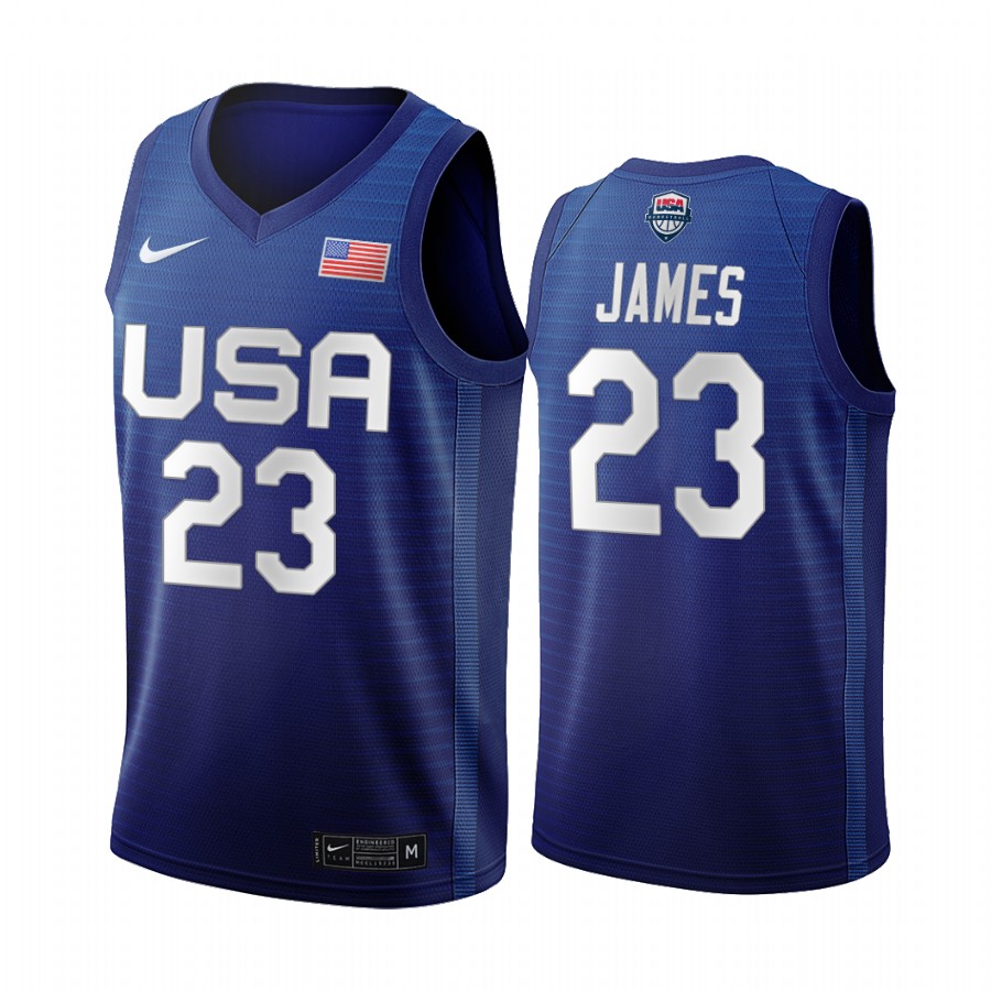 LeBron James USA Men's National Team #23 Navy Tokyo Olympics Los Angeles Lakers Jersey
