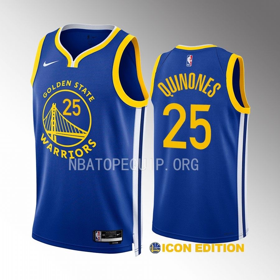 Lester Quinones Golden State Warriors #25 Royal Jersey Icon Edition Swingman