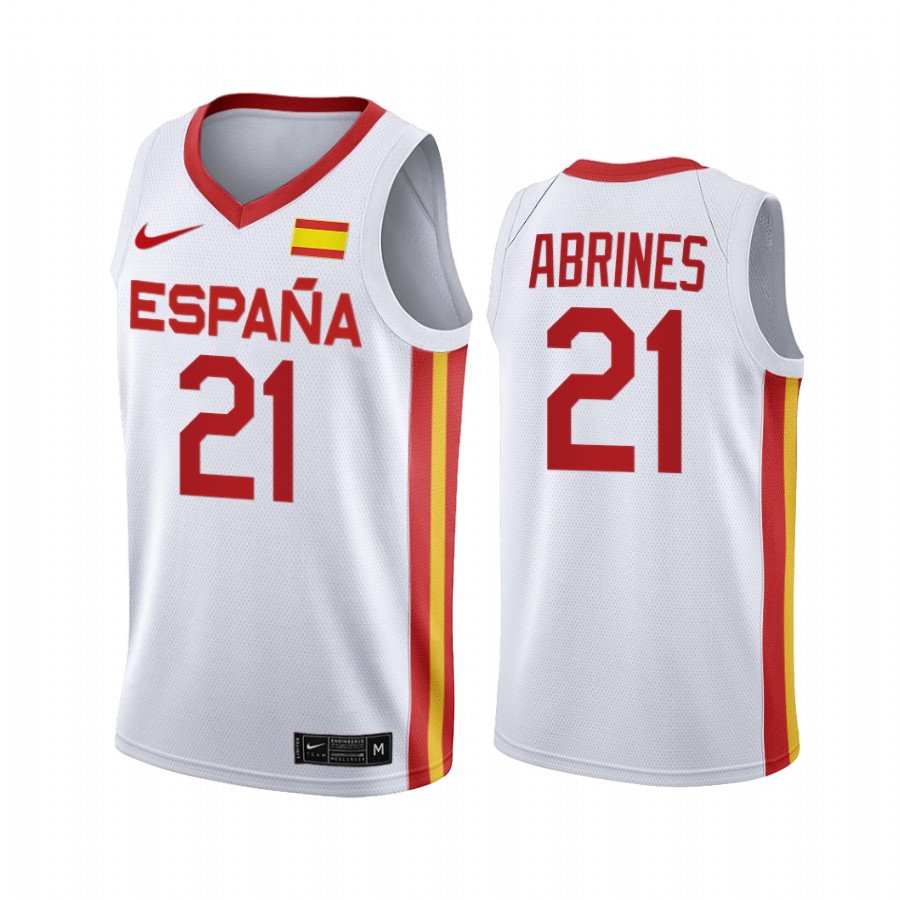 Álex Abrines Spain #21 White Tokyo Olymipcs Limited Jersey