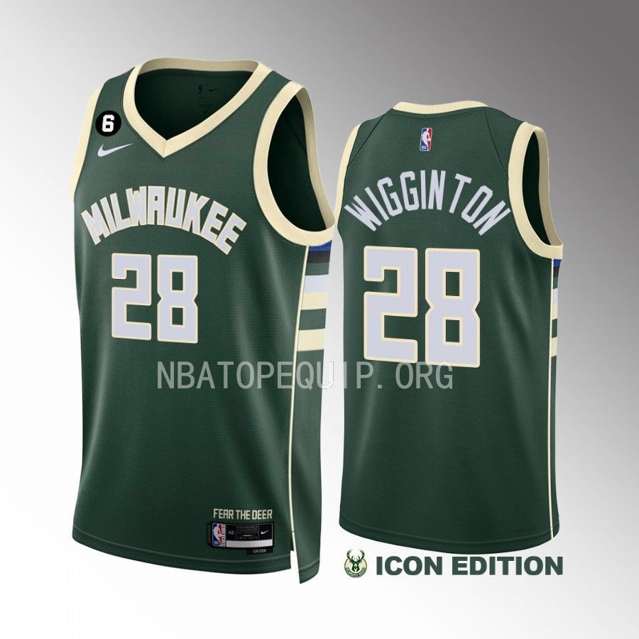 Lindell Wigginton Milwaukee Bucks #28 Green Jersey Icon Edition Swingman