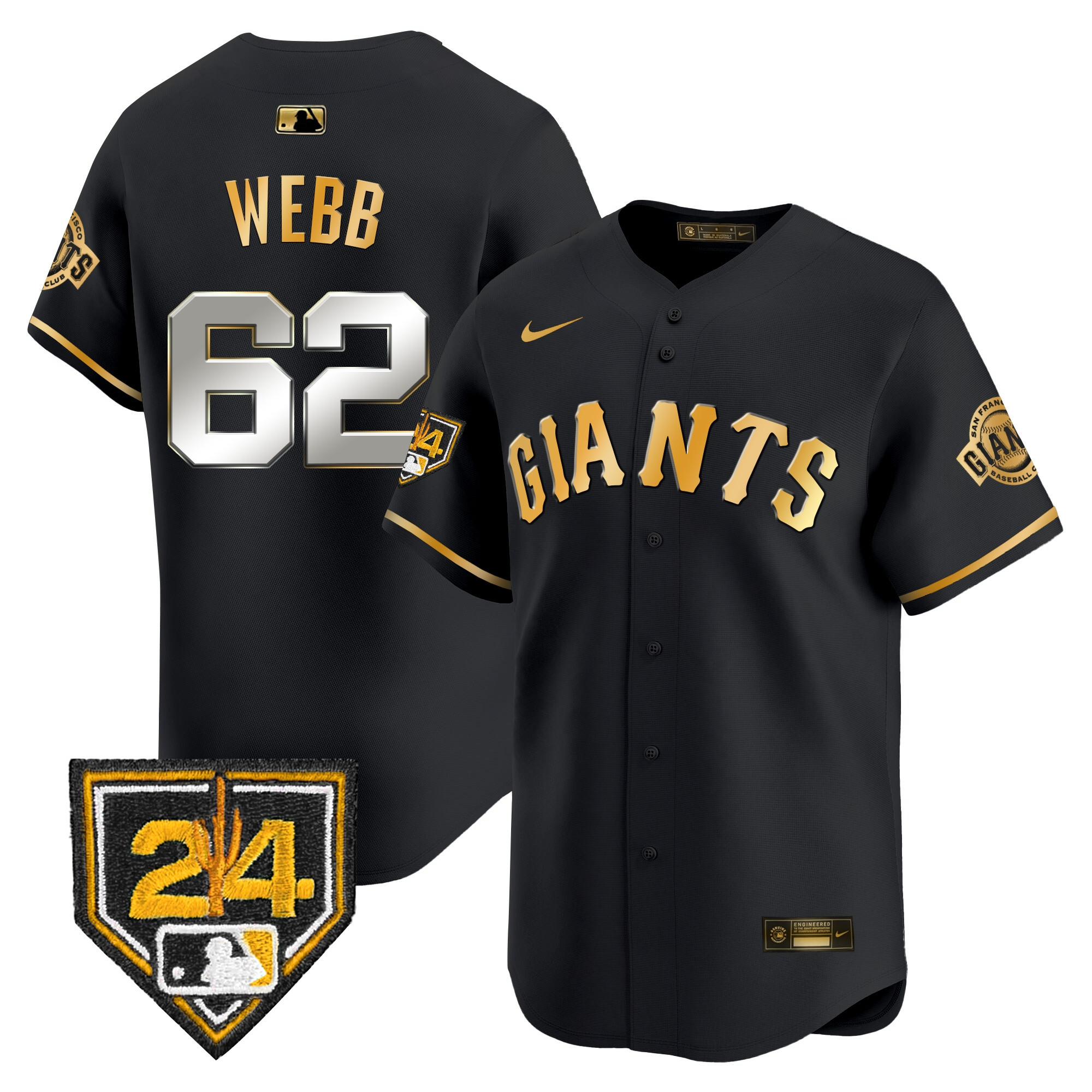 Logan Webb Men's San Francisco Giants Spring Training Vapor Premier Limited Black Gold Jersey