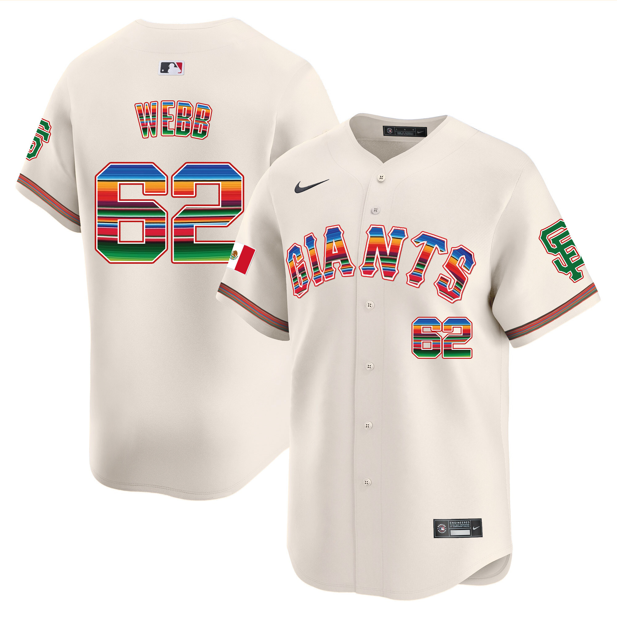 Logan Webb Men's San Francisco Giants Mexico Vapor Premier Limited Cream Jersey