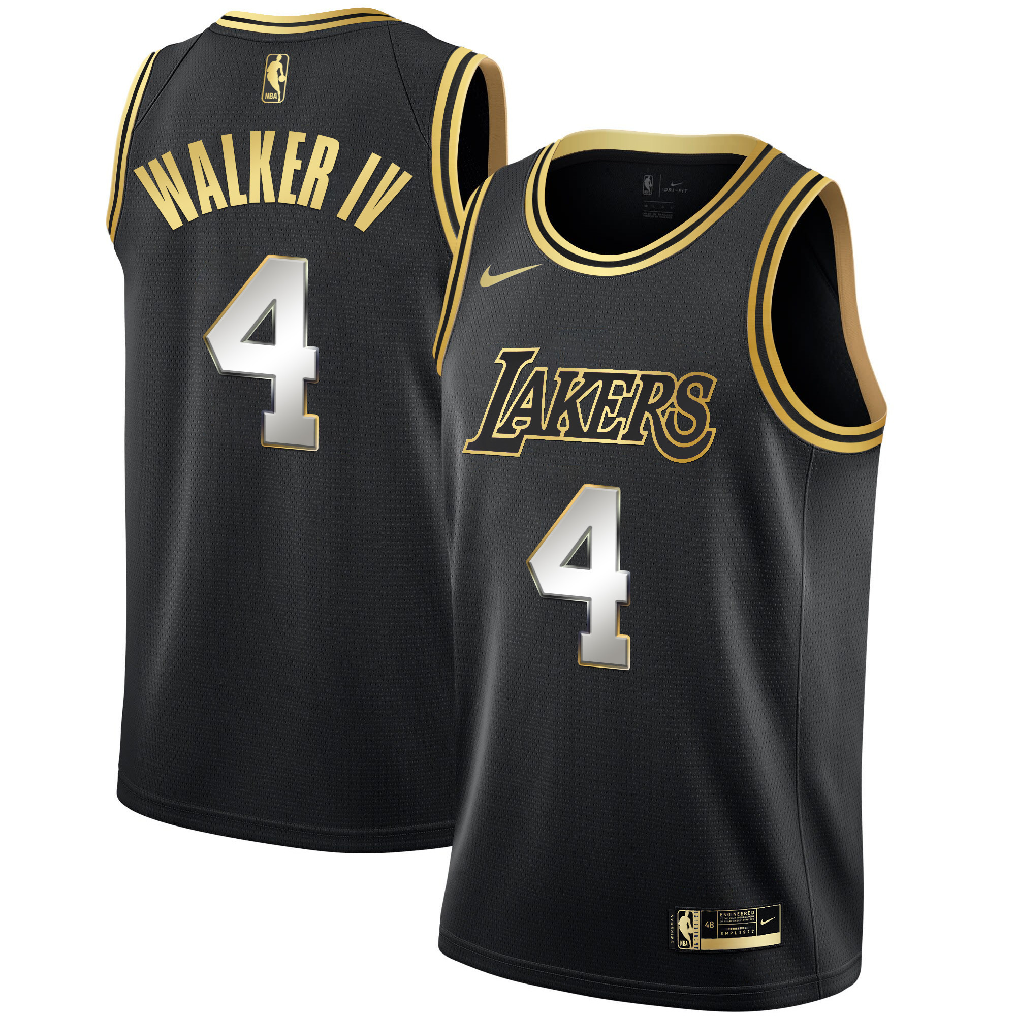 Lonnie Walker IV Men's Los Angeles Lakers Black Limited & Black Gold Jersey - All Stitched
