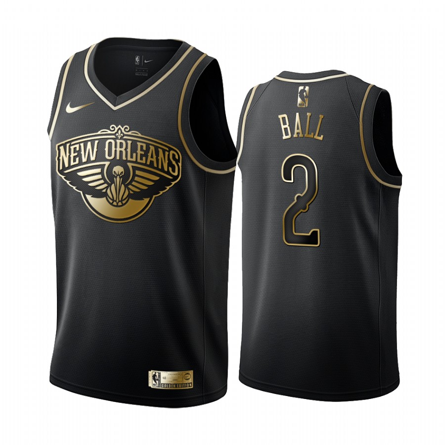 Lonzo Ball New Orleans Pelicans Golden Edition Men's Jersey - Black