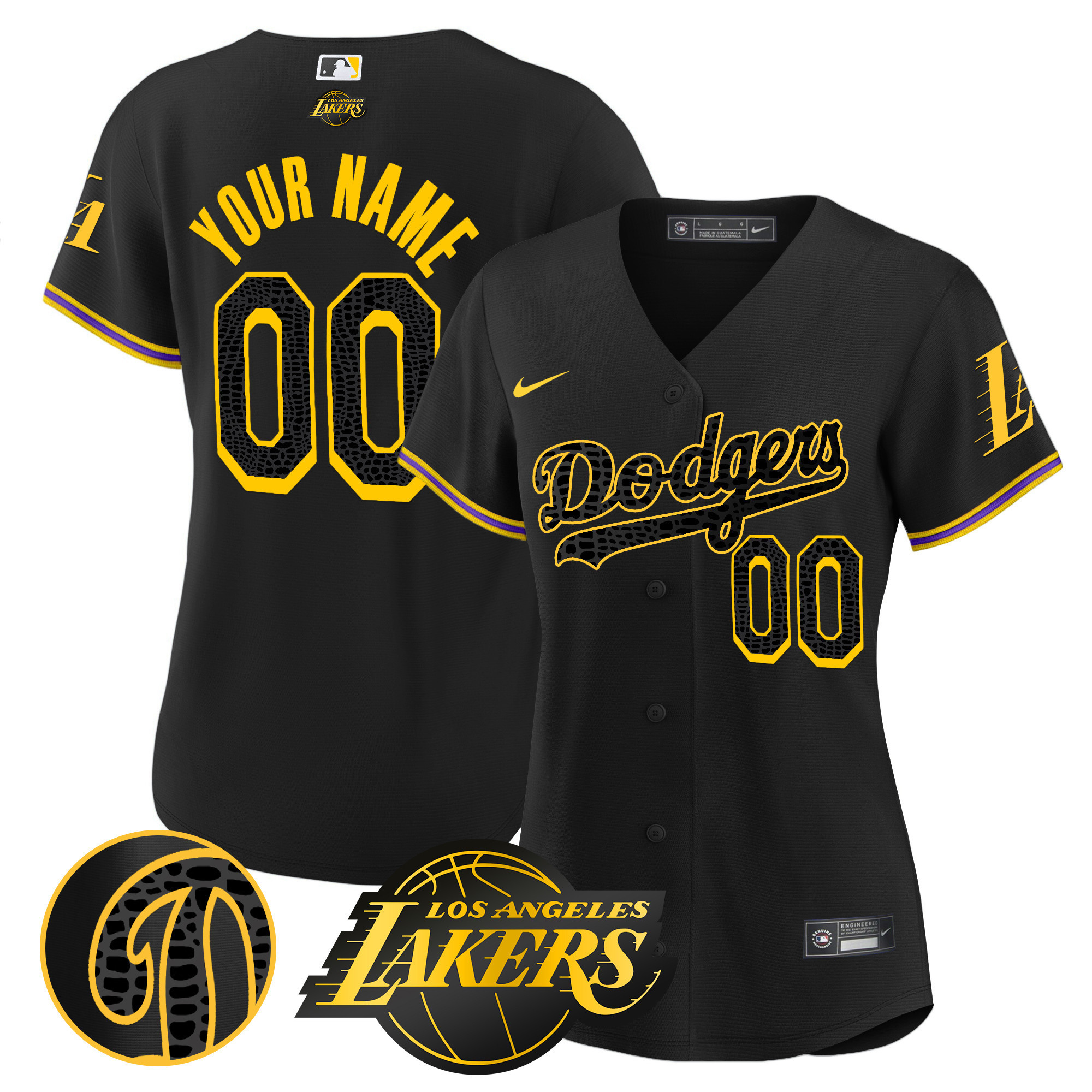 Los Angeles Dodgers Cool Base Mamba Custom Black Jersey