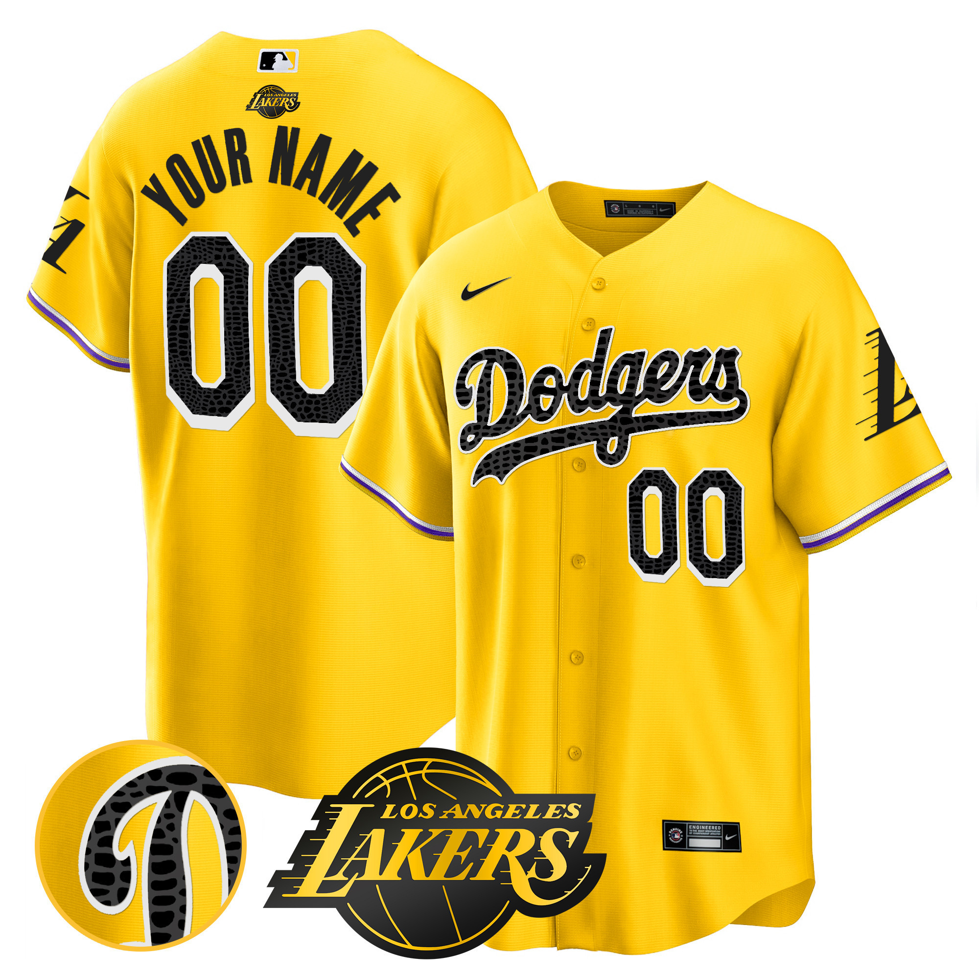 Los Angeles Dodgers Cool Base Mamba Custom Gold Jersey