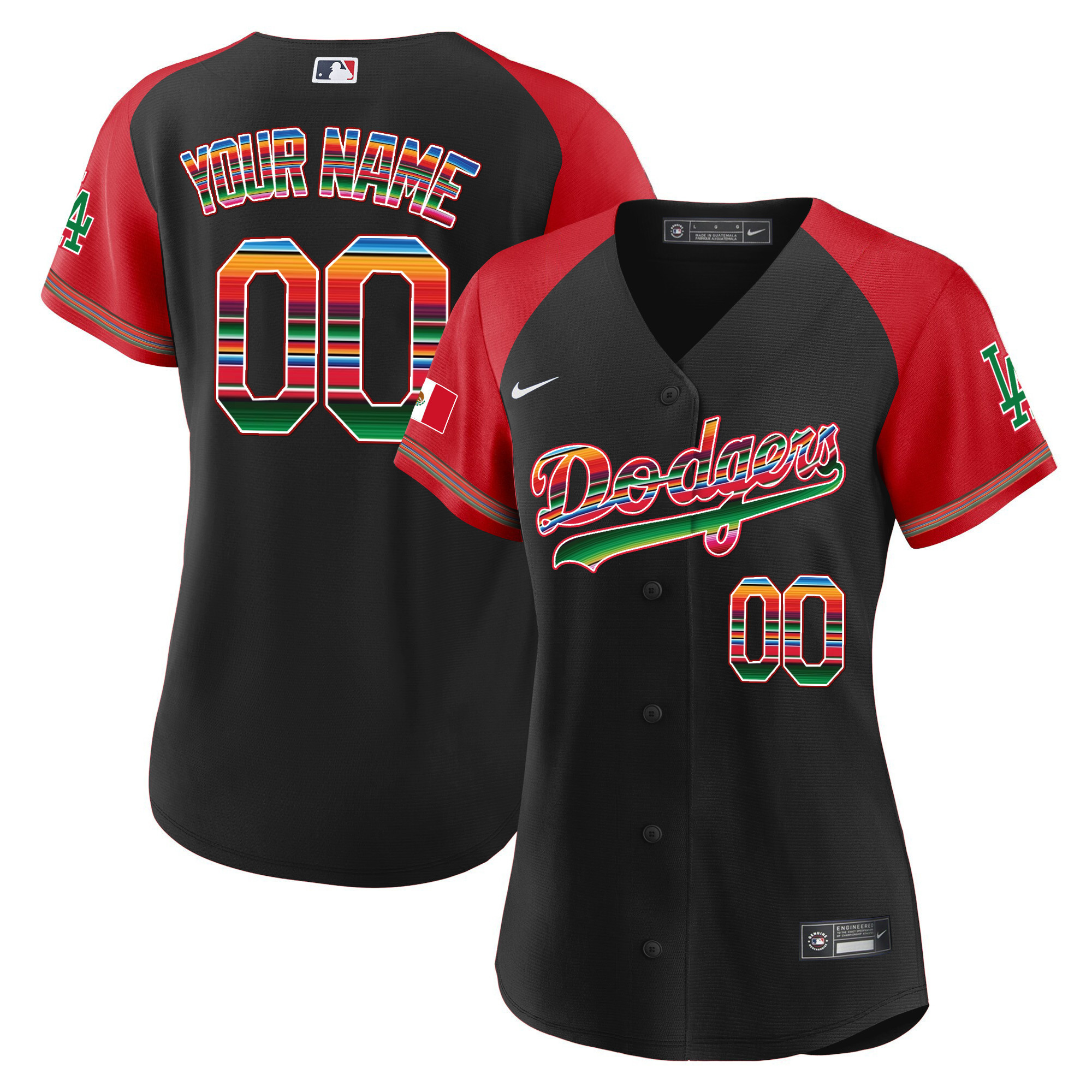 Los Angeles Dodgers Mexico Alternate Cool Base Custom Black Jersey