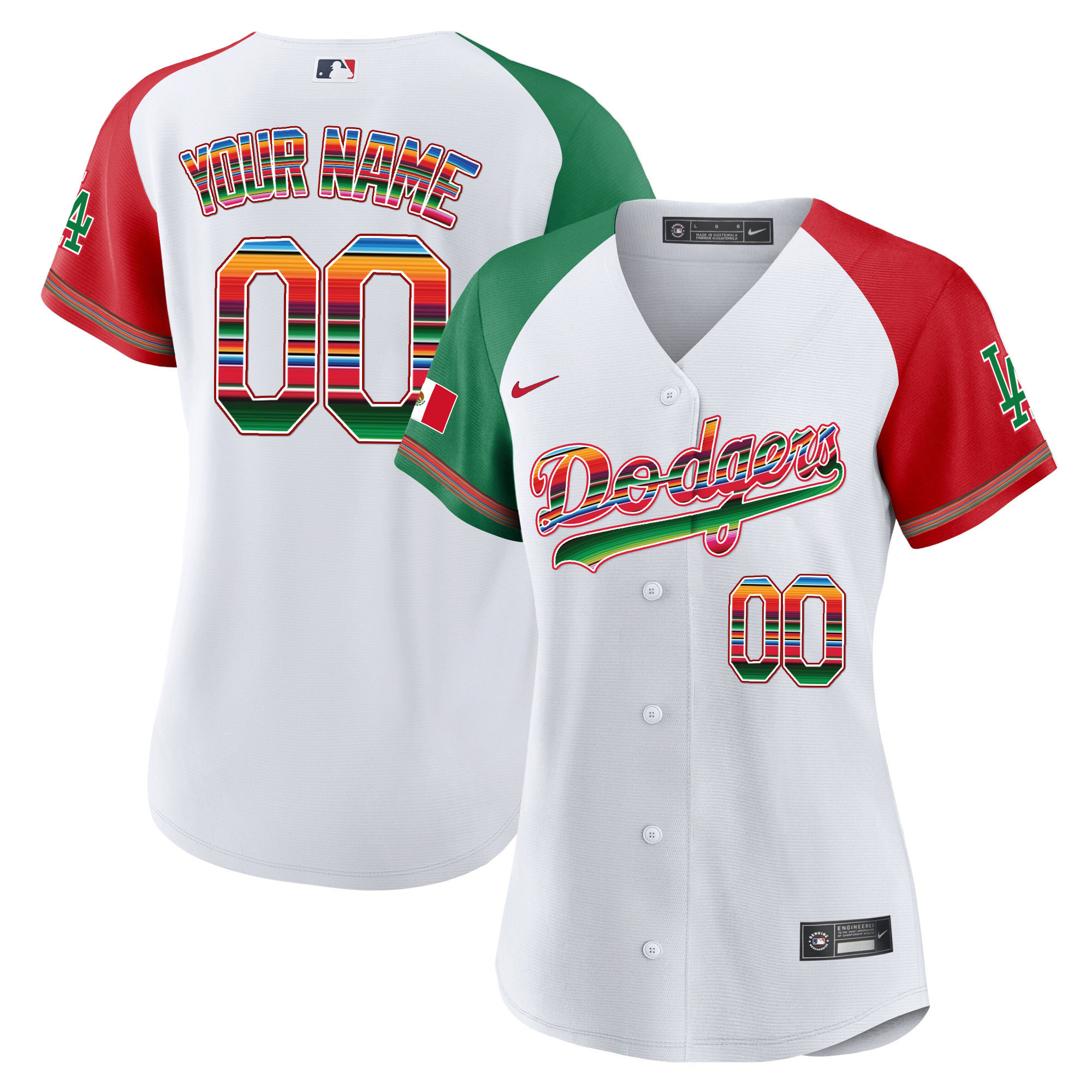 Los Angeles Dodgers Mexico Cool Base Limited Custom Alternate Jersey