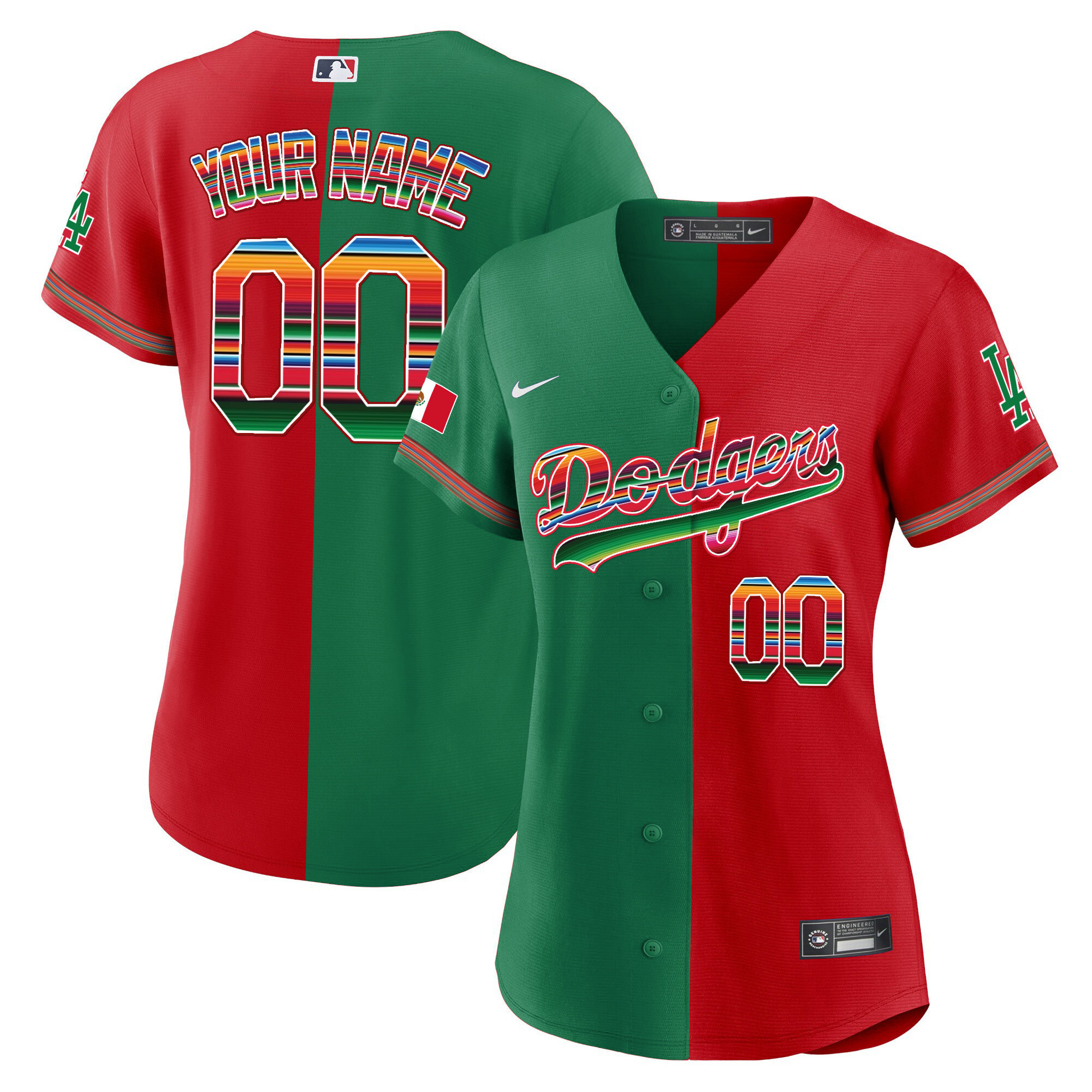 Los Angeles Dodgers Mexico Cool Base Limited Custom Split Jersey