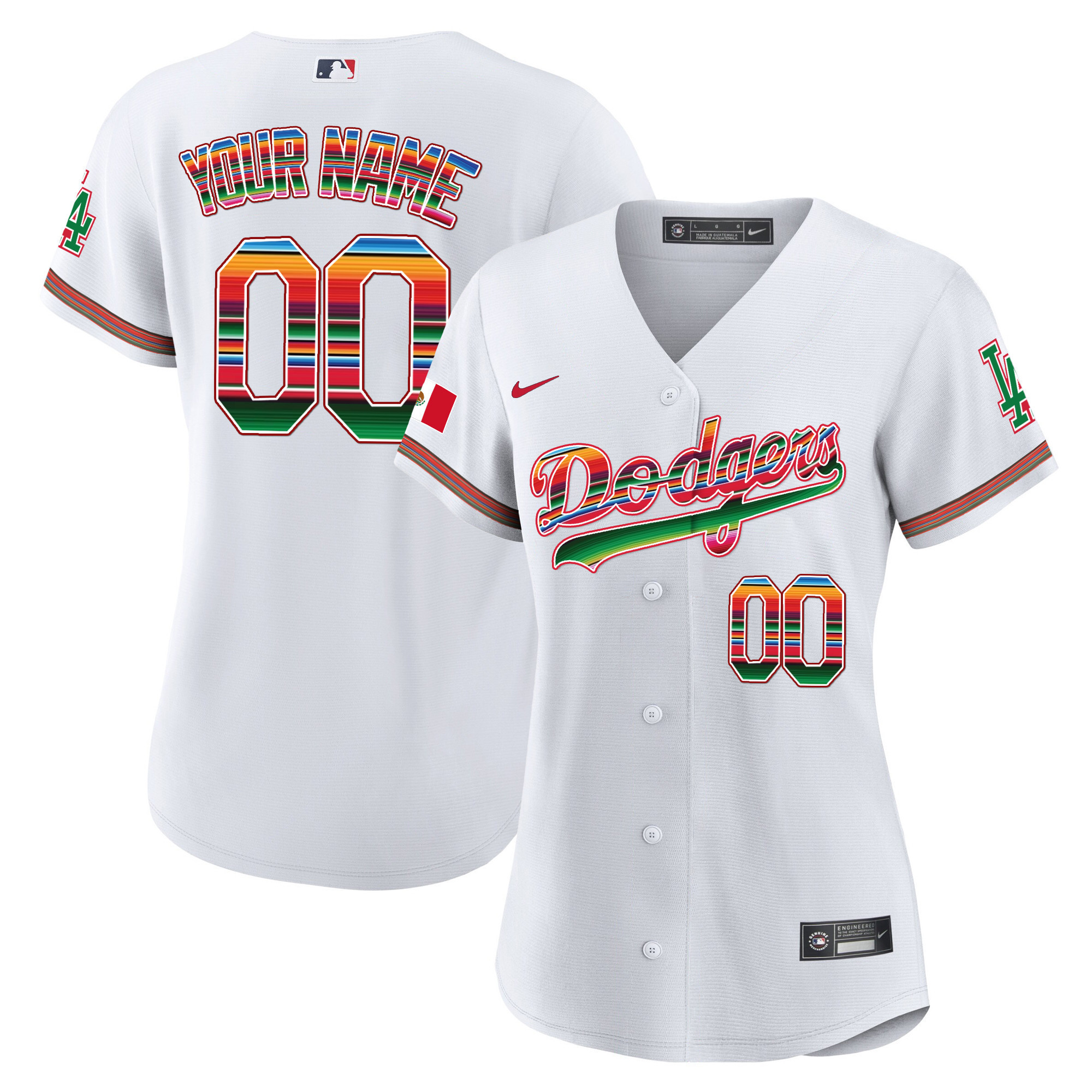 Los Angeles Dodgers Mexico Cool Base Limited Custom White Jersey