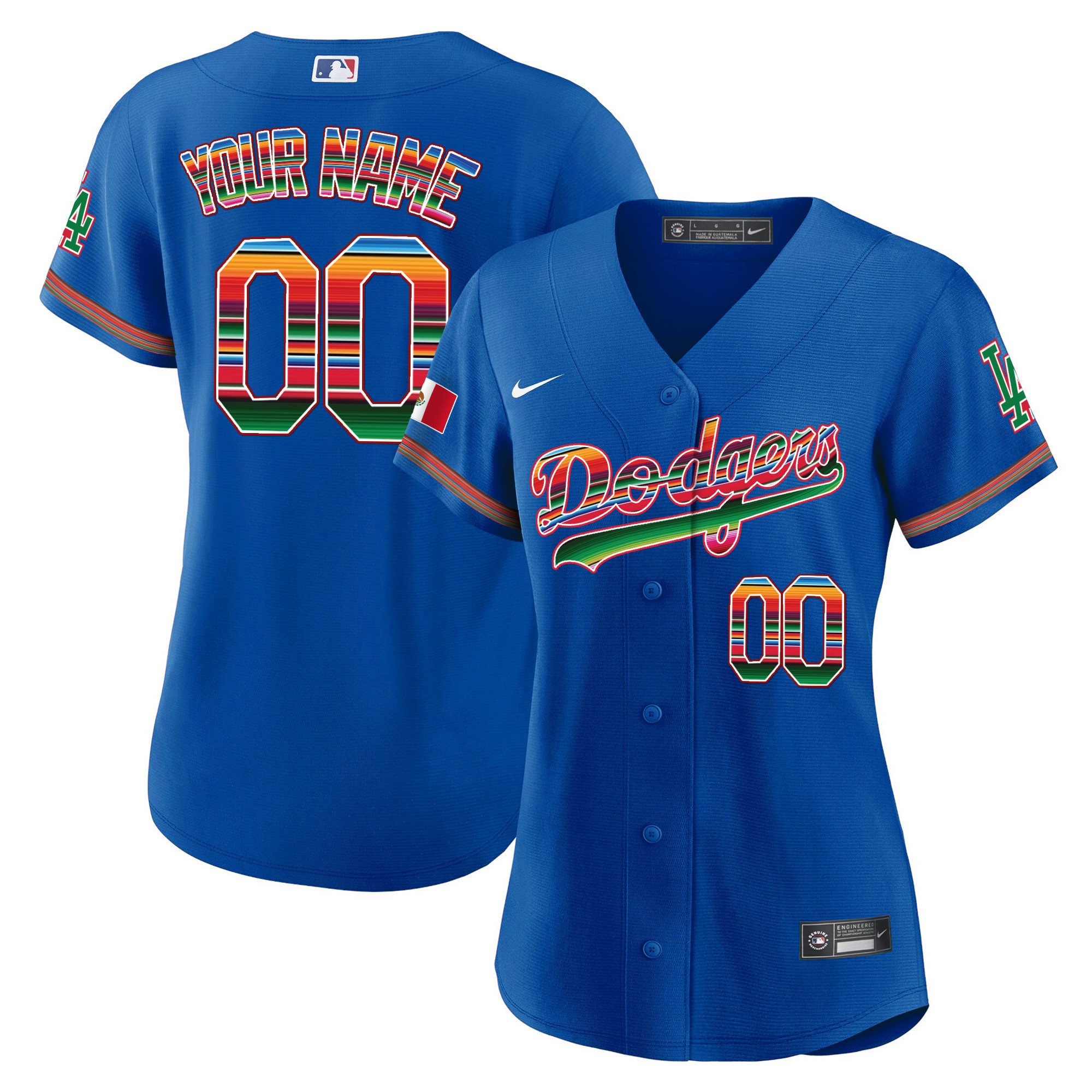 Los Angeles Dodgers Mexico Flex Base Limited Custom Royal Jersey