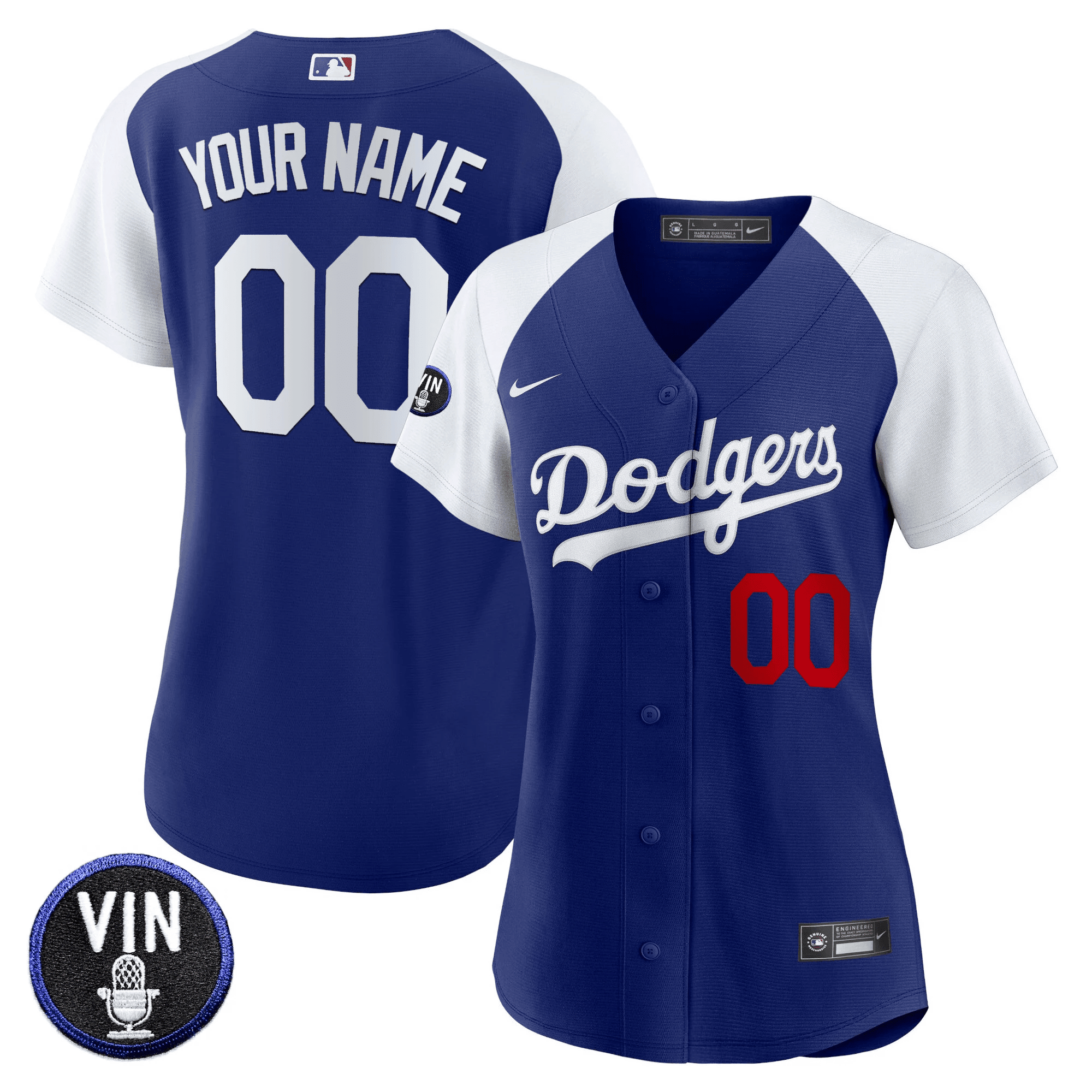 Los Angeles Dodgers Vin Scully Patch Flex Base Custom Alternate Royal Jersey
