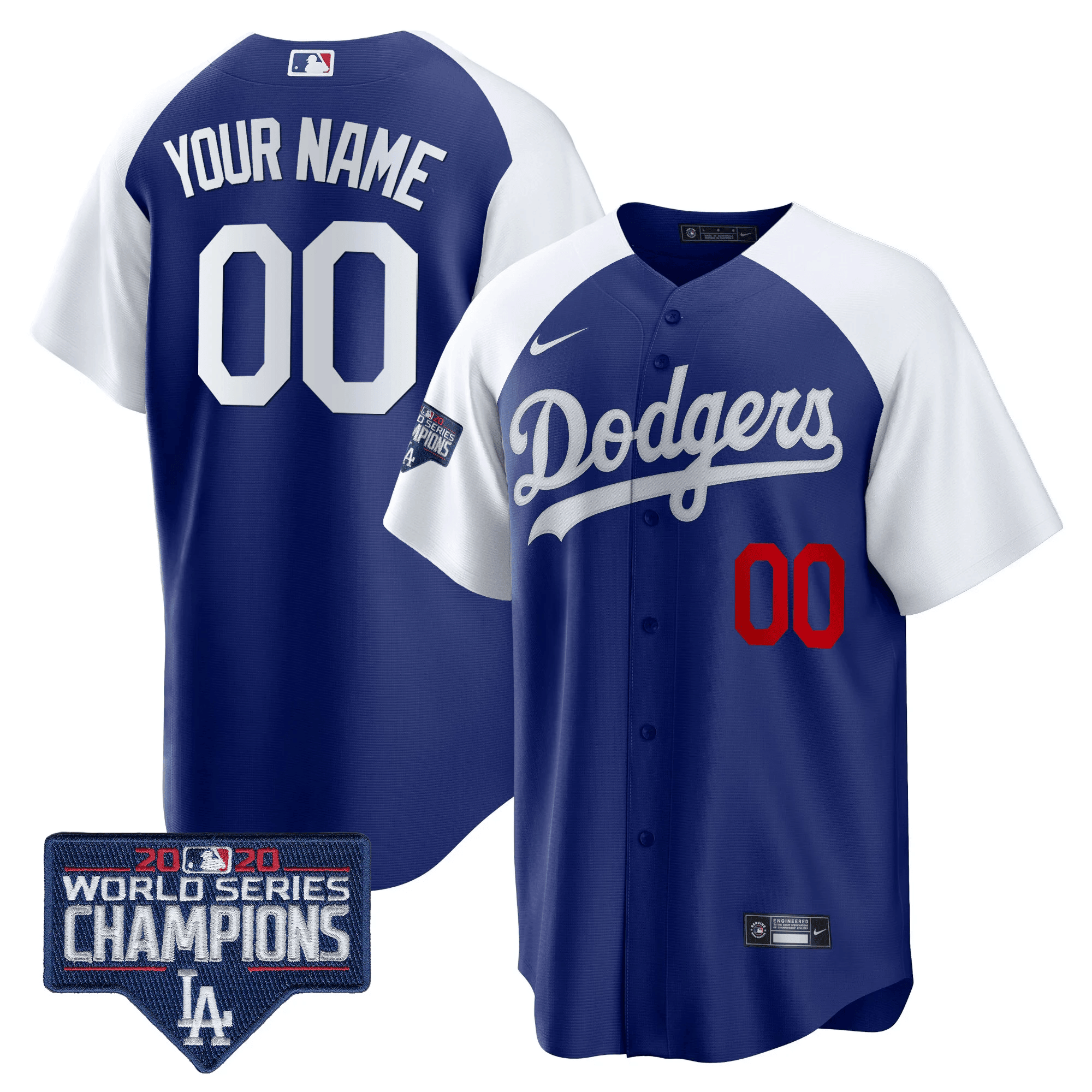 Los Angeles Dodgers World Series Champions Patch Cool Base Custom Alternate Royal Jersey