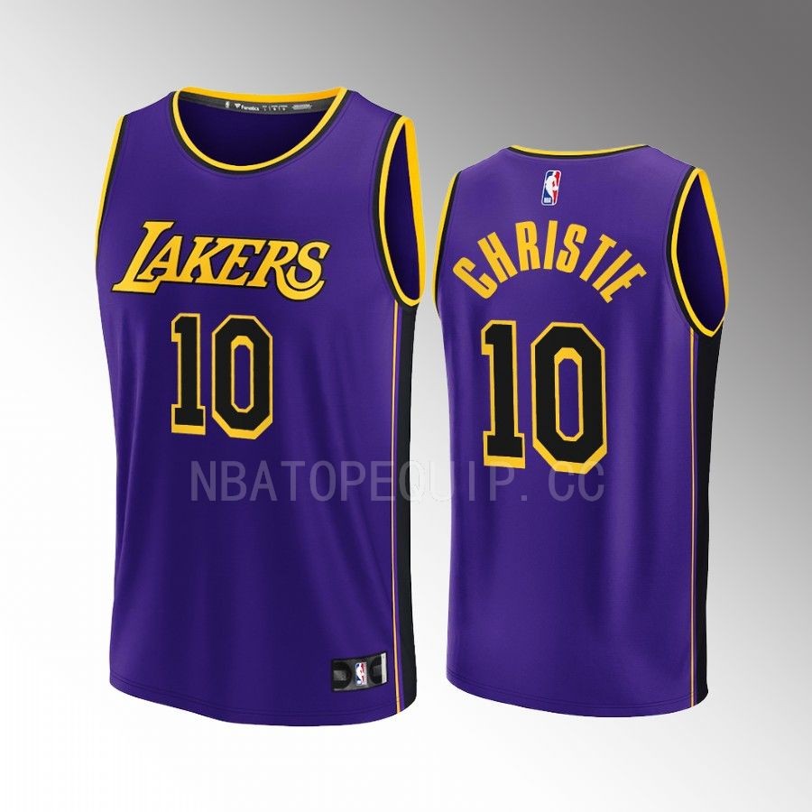 Los Angeles Lakers #10 Max Christie Statement Jersey Fast Break Purple