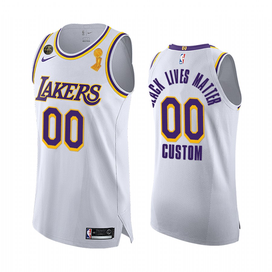 Los Angeles Lakers Finals Champions Custom White Social justice Jersey Association
