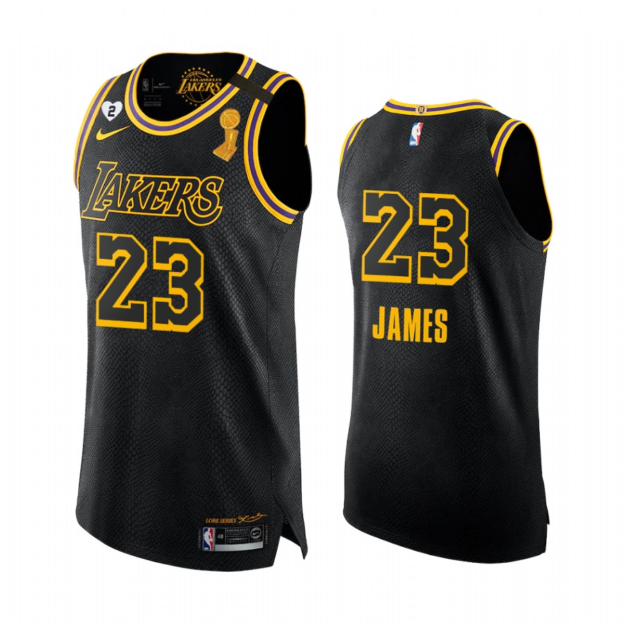 Los Angeles Lakers Finals Champions LeBron James Black Mamba Jersey Social justice