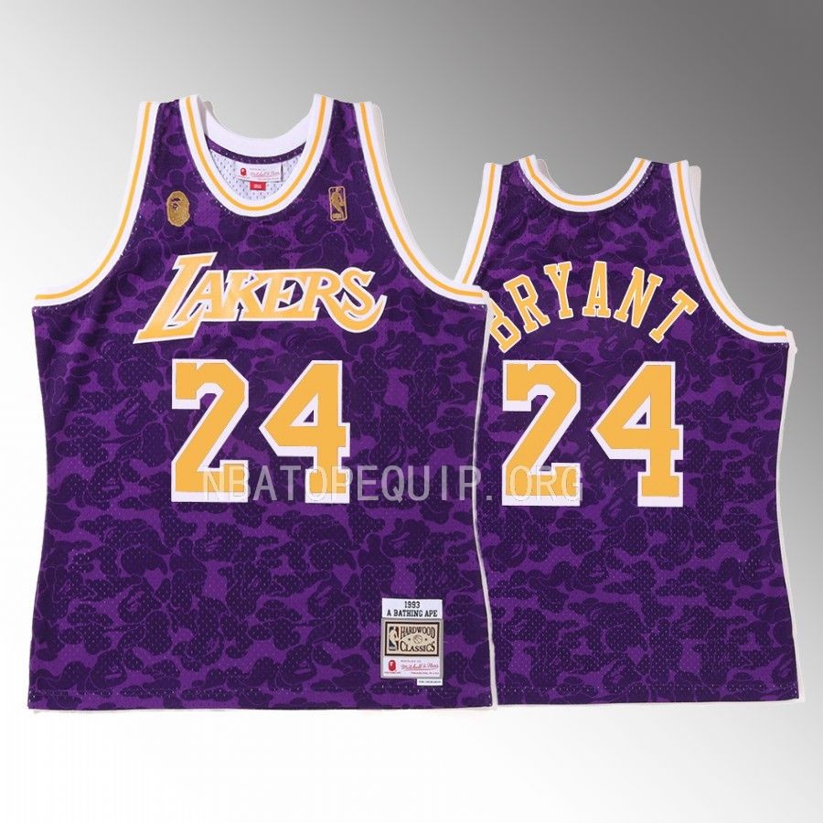 Los Angeles Lakers BAPE Kobe Bryant Purple #24 Jersey Camo Tanktop