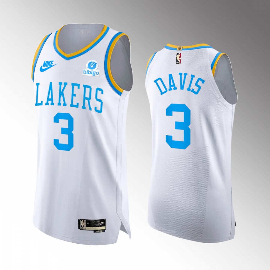 Los Angeles Lakers #3 Anthony Davis White Jersey Classic Edition