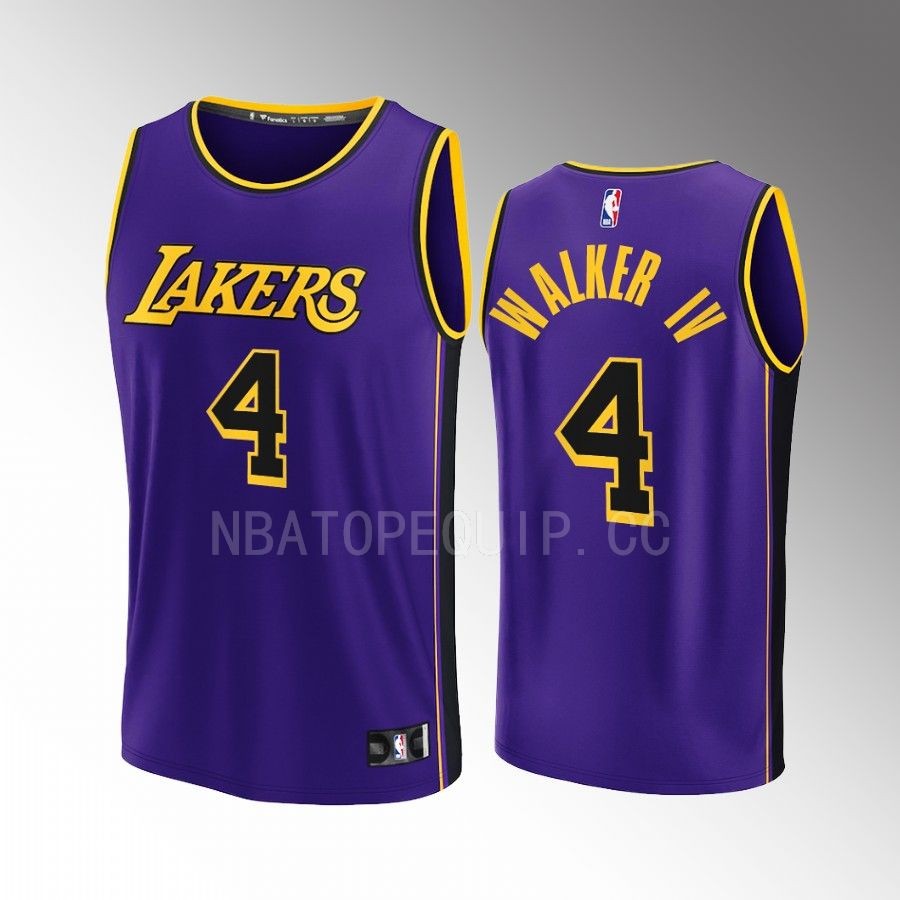 Los Angeles Lakers #4 Lonnie Walker IV Statement Jersey Fast Break Purple