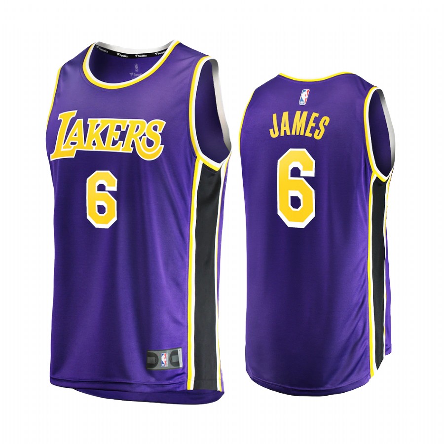 Los Angeles Lakers #6 LeBron James Jersey Purple new number