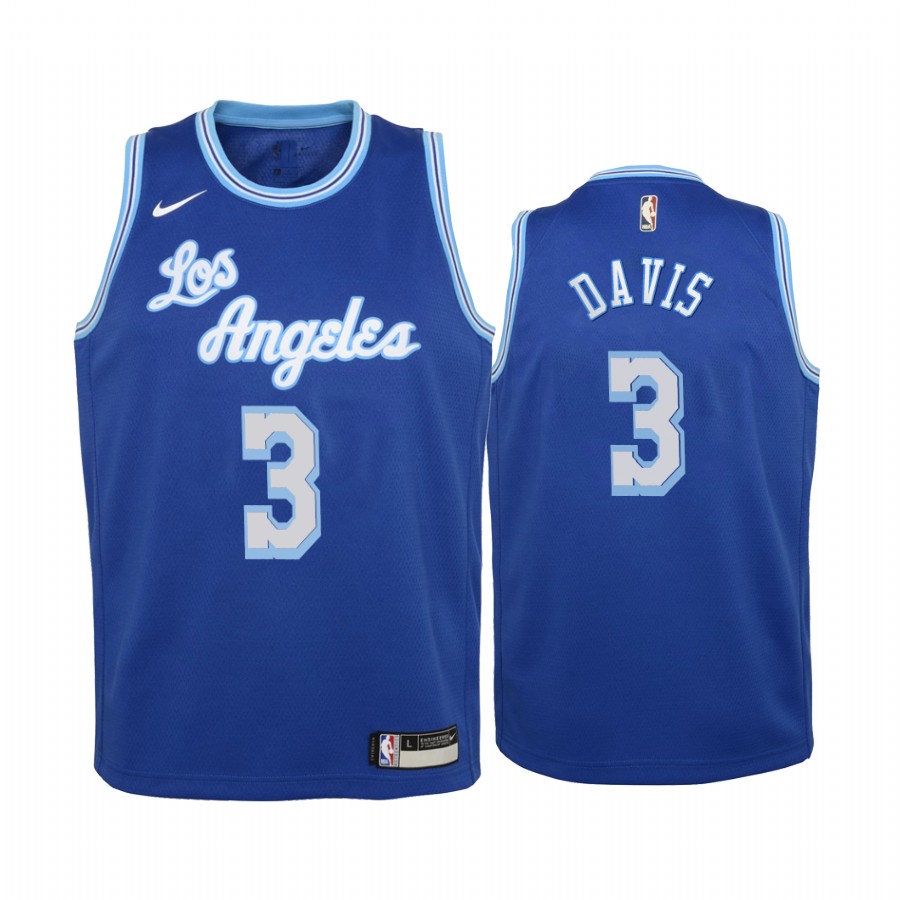 Los Angeles Lakers Anthony Davis  Classic Edition Blue Youth Jersey #3