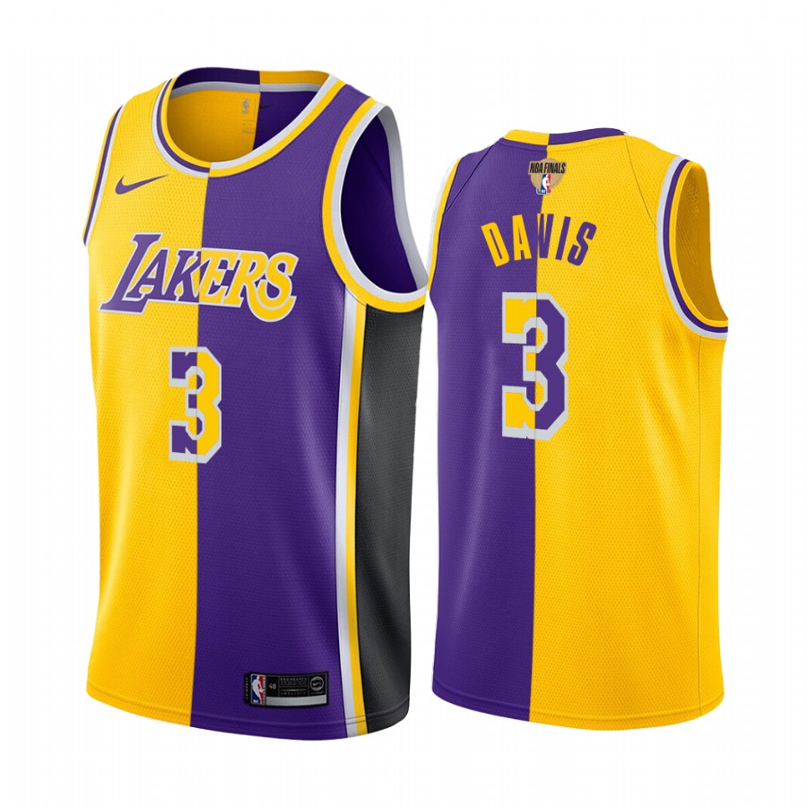 Los Angeles Lakers Anthony Davis Finals Bound Gold Purple Jersey Split Special Edition