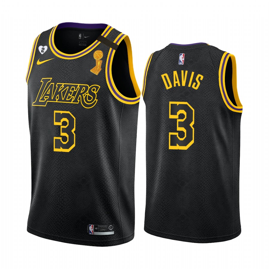 Los Angeles Lakers Anthony Davis Finals Champions Jersey Black Mamba Inspired