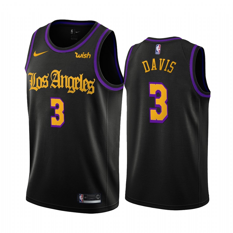 Los Angeles Lakers Anthony Davis Black  City Creative Jersey