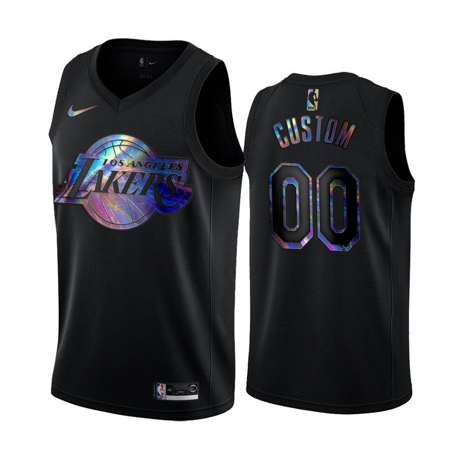 Los Angeles Lakers Custom #00 Jersey Iridescent Black HWC Limited