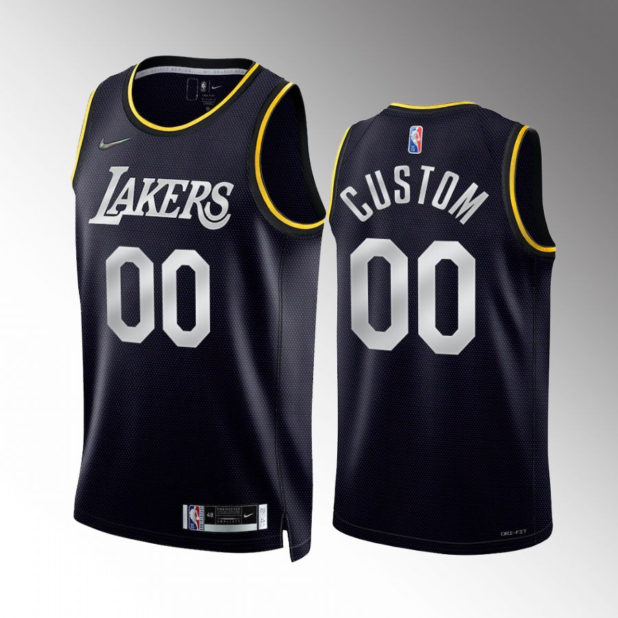 Los Angeles Lakers Custom #00 Select Series 2 Black Jersey Diamond Badge
