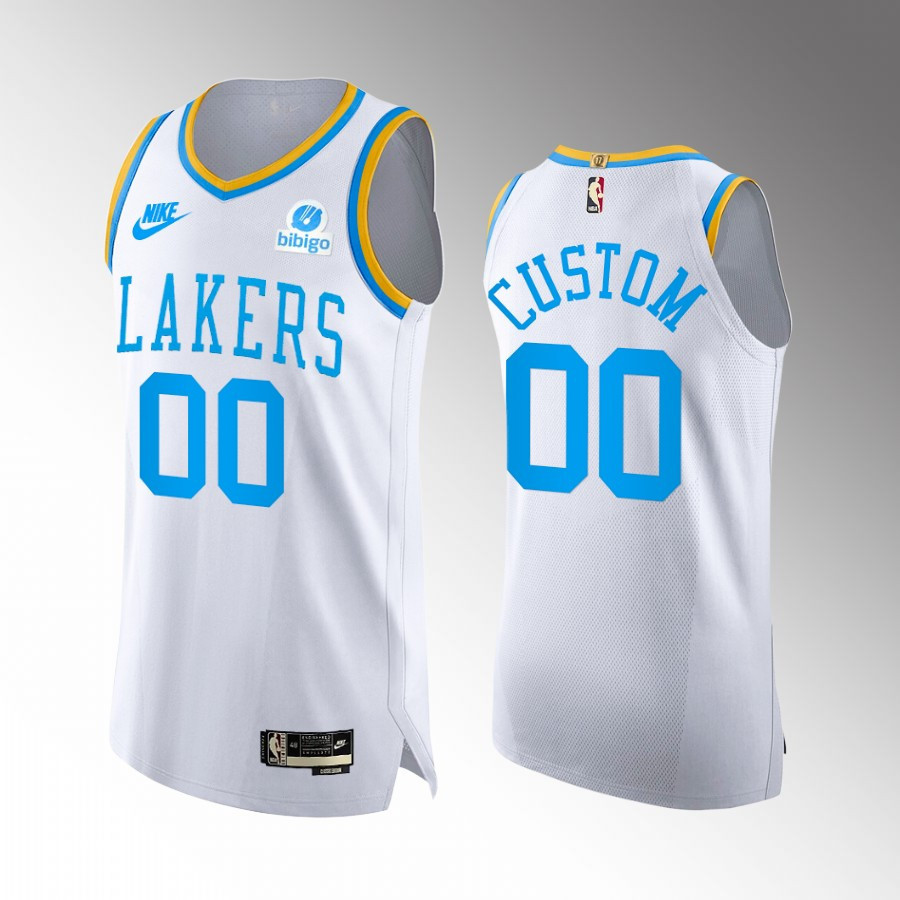 Los Angeles Lakers Custom 00 White Jersey Classic Edition