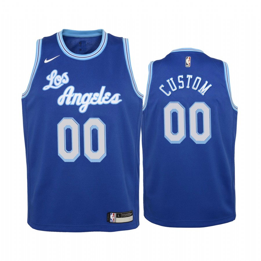 Los Angeles Lakers Custom  Classic Edition Blue Youth Jersey #00