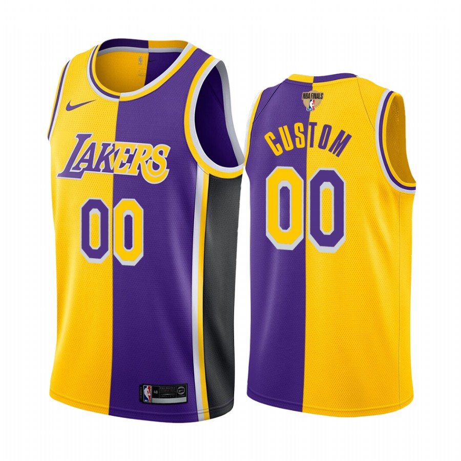 Los Angeles Lakers Custom Finals Bound Gold Purple Jersey Split Special Edition