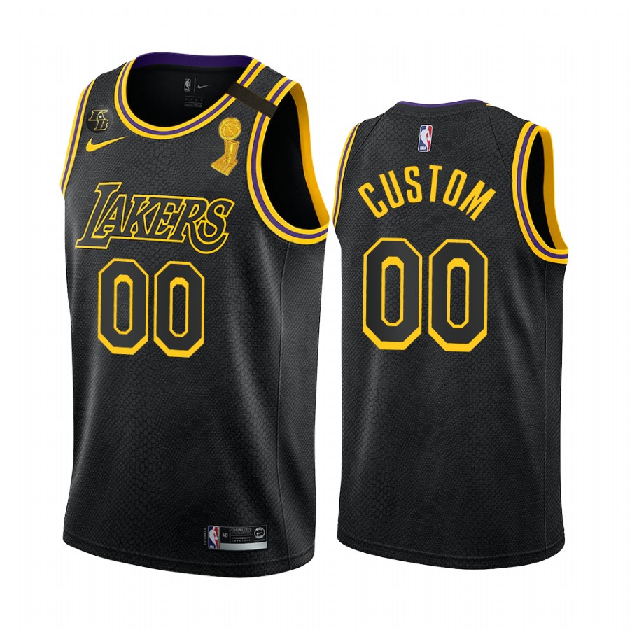 Los Angeles Lakers Custom Finals Champions Jersey Black Mamba Inspired