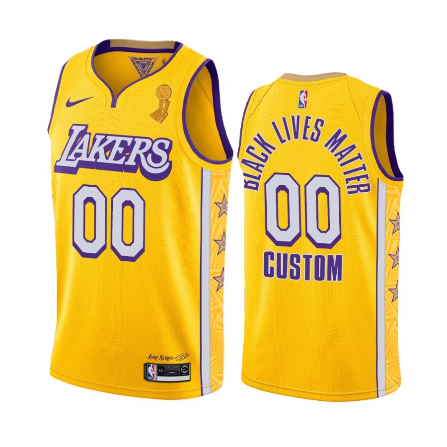 Los Angeles Lakers Custom Finals Champions Jersey Gold Social justice