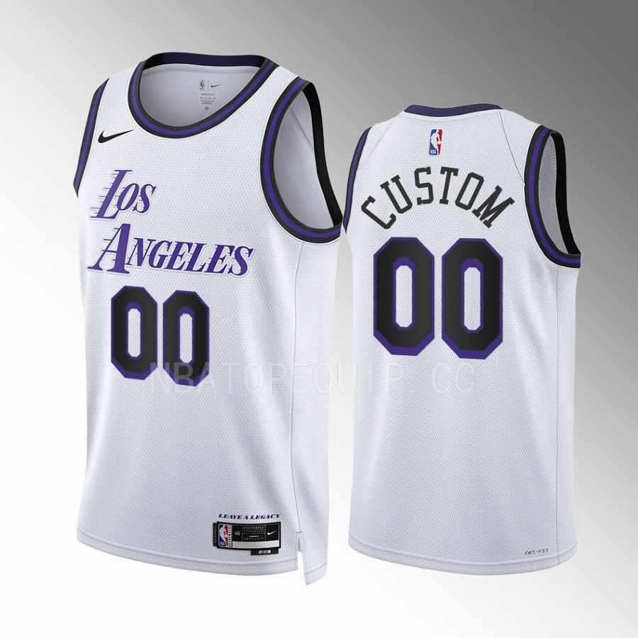 Los Angeles Lakers Custom City Edition White #00 Jersey