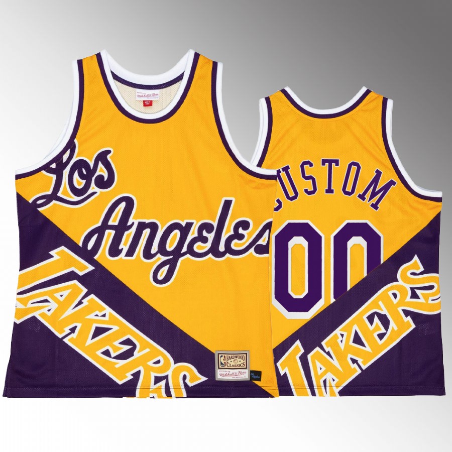 Los Angeles Lakers Custom Big Face 5.0 #00 Tank Top Purple Gold Two-Tone Fashion Men's Jersey Shirt