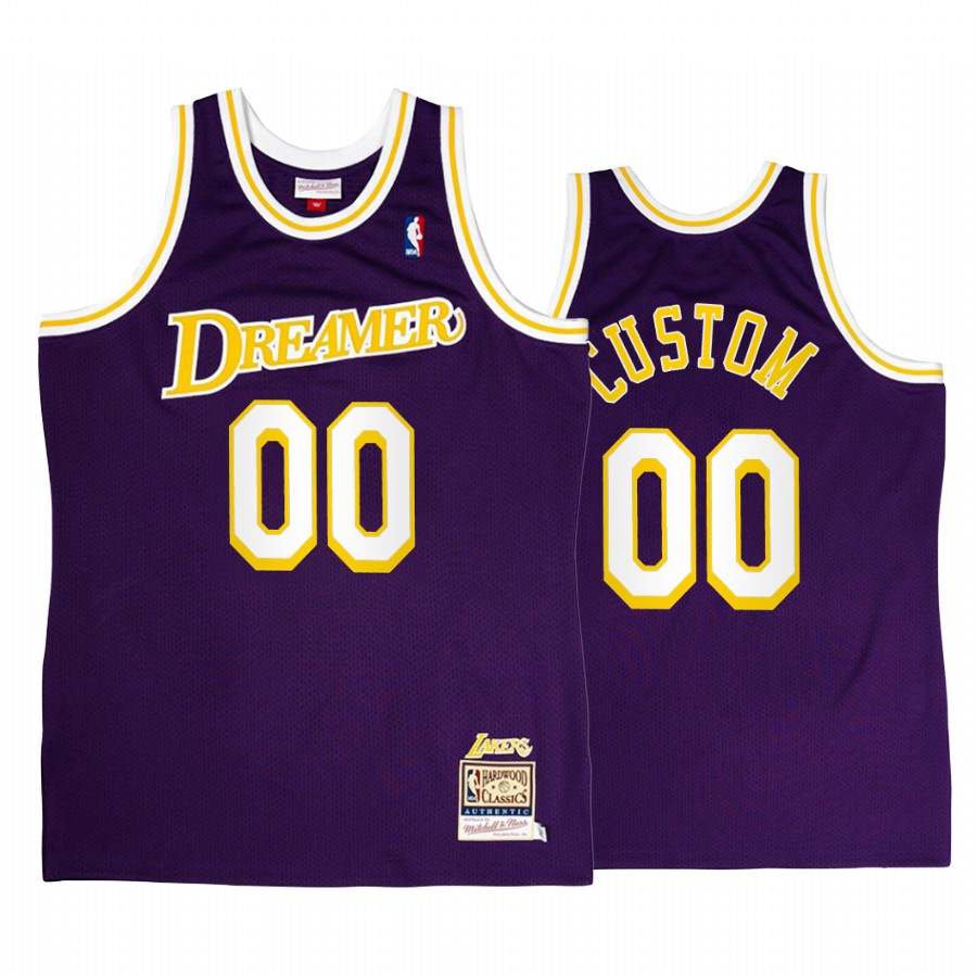 Los Angeles Lakers Custom Purple J.Cole Dreamer Men Jersey Throwback